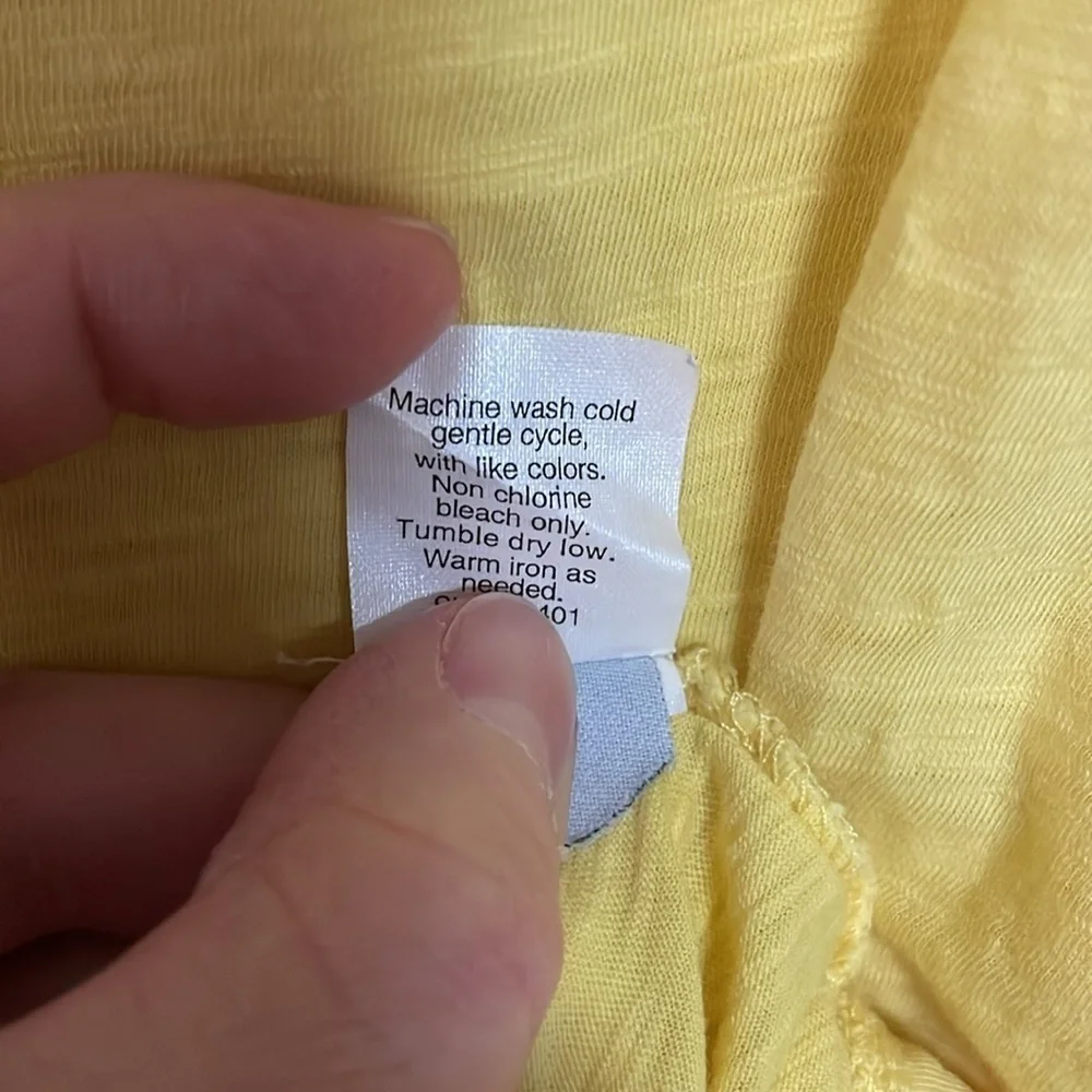 J.Crew size XS Vibrate Yellow Ruffle V-neck 3/4 Sleeve Lightweight Cotton Blouse
